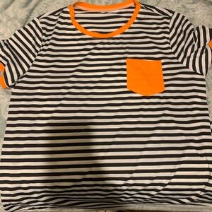 SHEIN Black and White Striped Shirt